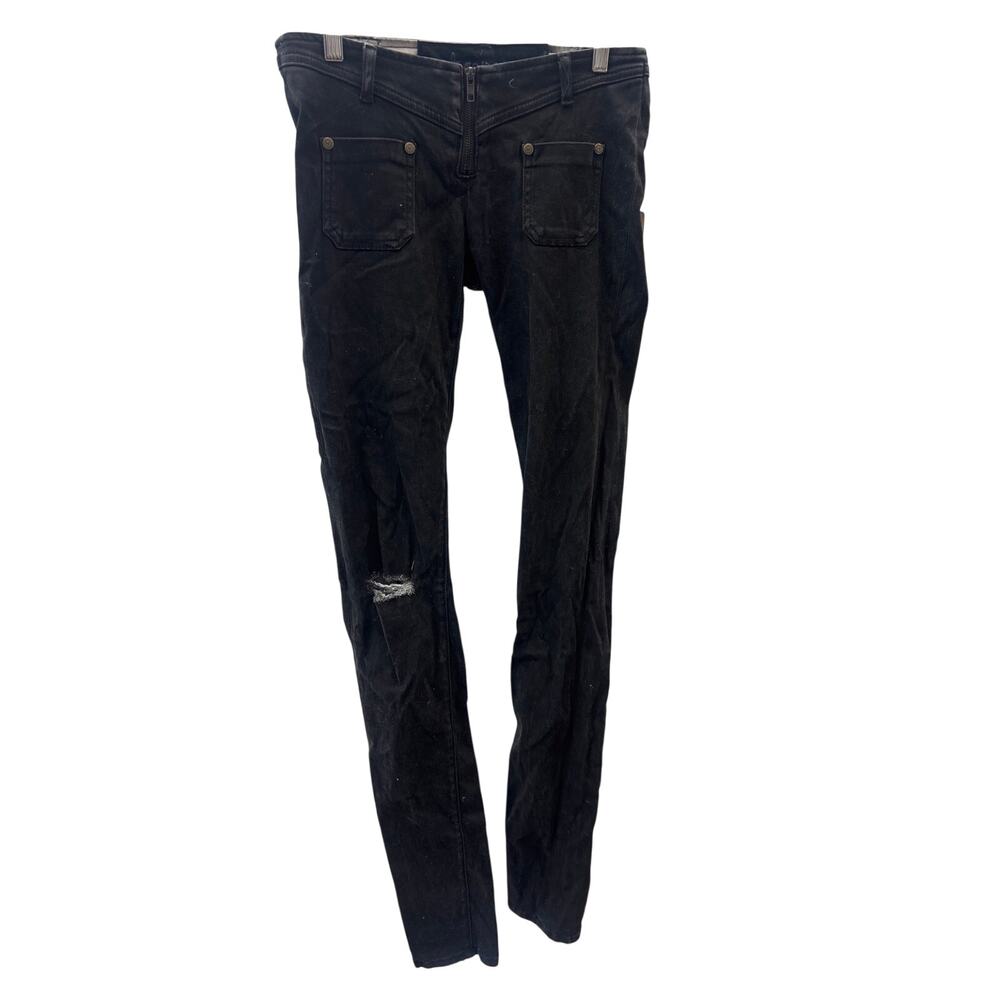 NWT One Teaspoon Sz 26 Boxer Black Awesome Skinnies Distressed Low Rise Jeans